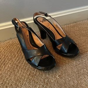 Sofft black sandals 3” heels